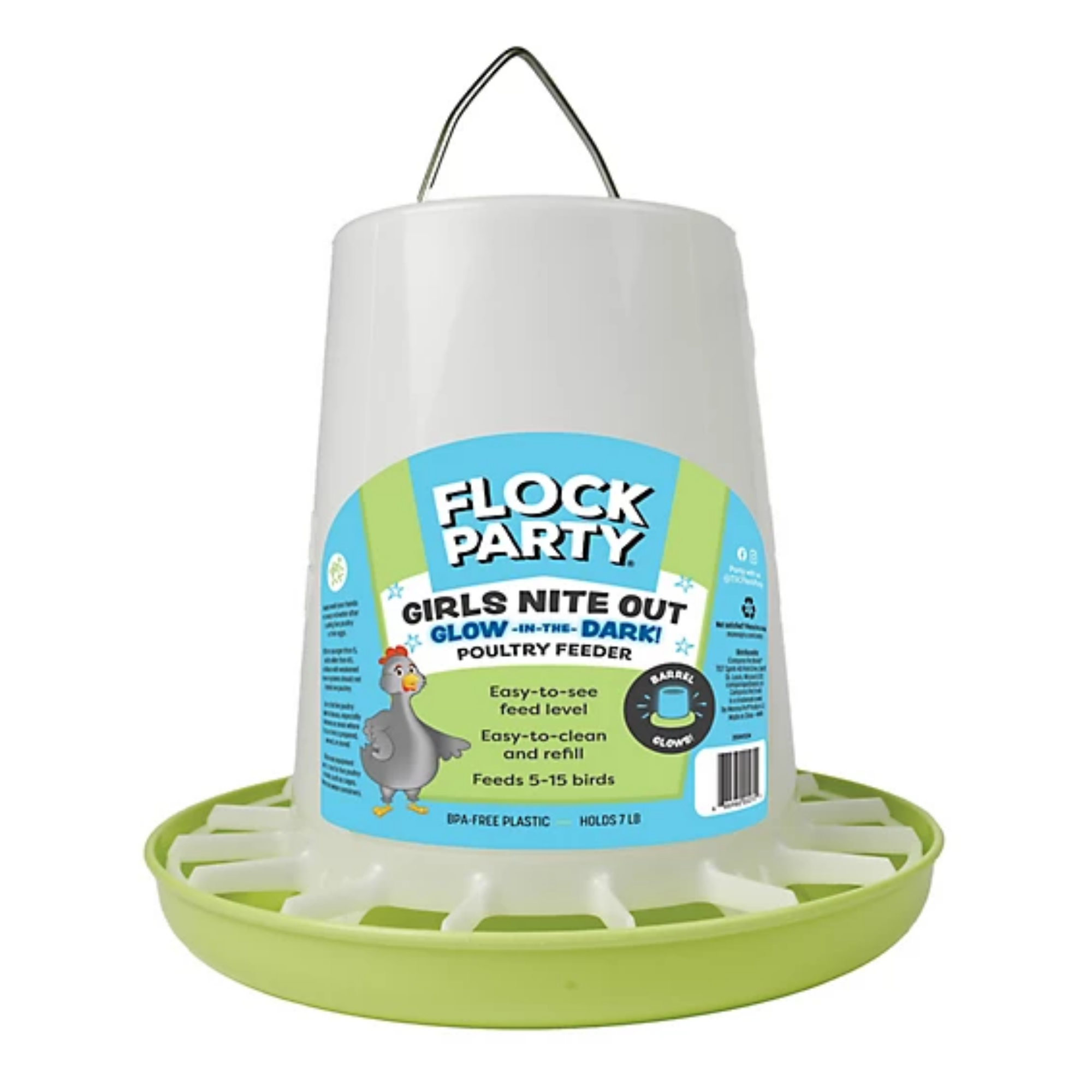 Flock Party 7 lb. Glow Feeder - Green